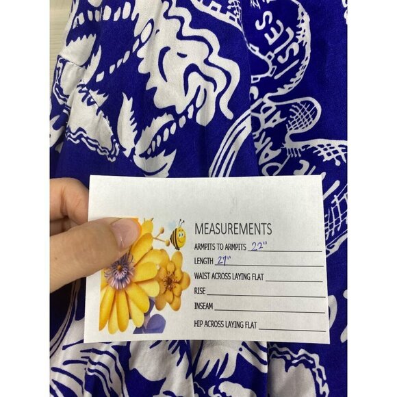 CounterParts Hawaiian Blue Floral Short Sleeve Top Size Large - Picture 9 of 9